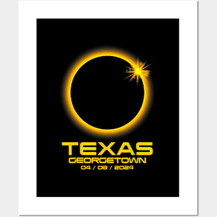 Georgetown Texas Tx Total Solar Eclipse 2024 Posters and Art